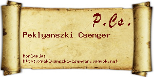 Peklyanszki Csenger névjegykártya